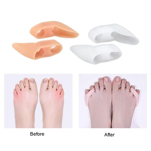 4 Pair Pinky Toe Separator Tailor's Bunion Corrector Alignment Pads Non-Rubbing Silicone Gel Cushion Splint Protector Wear Guard Little Toe Spacer for Tailor Bunionette Pain Relief Walking Golf in Kuwait