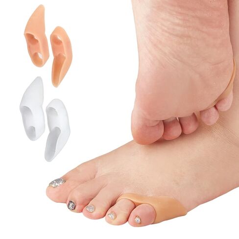 4 Pair Pinky Toe Separator Tailor's Bunion Corrector Alignment Pads Non-Rubbing Silicone Gel Cushion Splint Protector Wear Guard Little Toe Spacer for Tailor Bunionette Pain Relief Walking Golf in Kuwait