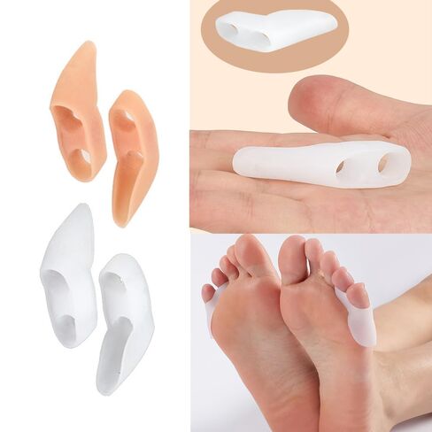 4 Pair Pinky Toe Separator Tailor's Bunion Corrector Alignment Pads Non-Rubbing Silicone Gel Cushion Splint Protector Wear Guard Little Toe Spacer for Tailor Bunionette Pain Relief Walking Golf in Kuwait