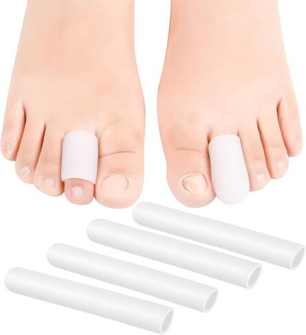 Toe Caps, Gel Toe Tubes 4 Pack, Silicone Toe Sleeves Protectors Bandages Pads for Blister, Callus, Corn, Sore, Toe Rubbing Treatment Wen and Women in Saudi Arabia