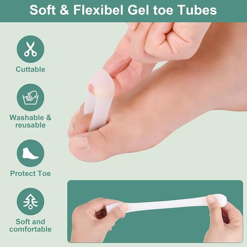 Toe Caps, Gel Toe Tubes 4 Pack, Silicone Toe Sleeves Protectors Bandages Pads for Blister, Callus, Corn, Sore, Toe Rubbing Treatment Wen and Women in Saudi Arabia