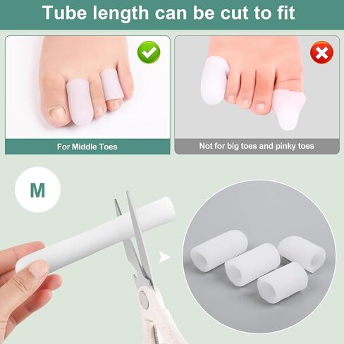 Toe Caps, Gel Toe Tubes 4 Pack, Silicone Toe Sleeves Protectors Bandages Pads for Blister, Callus, Corn, Sore, Toe Rubbing Treatment Wen and Women in Saudi Arabia