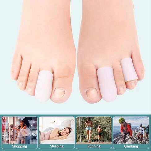 Toe Caps, Gel Toe Tubes 4 Pack, Silicone Toe Sleeves Protectors Bandages Pads for Blister, Callus, Corn, Sore, Toe Rubbing Treatment Wen and Women in Saudi Arabia