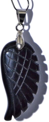 AD الخرز للجنسين 18x36mm NaturalGemstone منحوتة الملاك الجناح الريكي شقرا شفاء قلادة سحر الأخضر والأحمر والأصفر والأرجواني والأزرق يمكن أن تكون قلادة قلادة أو سحر سوار يناسب جميع تصميم المجوهرات الخاصة بك. in Saudi Arabia