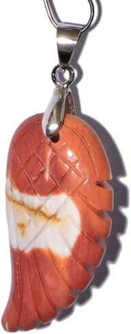 AD الخرز للجنسين 18x36mm NaturalGemstone منحوتة الملاك الجناح الريكي شقرا شفاء قلادة سحر الأخضر والأحمر والأصفر والأرجواني والأزرق يمكن أن تكون قلادة قلادة أو سحر سوار يناسب جميع تصميم المجوهرات الخاصة بك. in Saudi Arabia