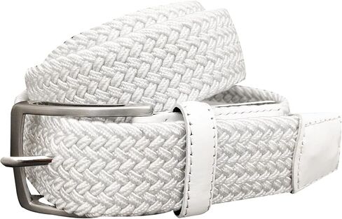 Greg Norman Mens Solid Braided Stretch Belt White 38 in Kuwait