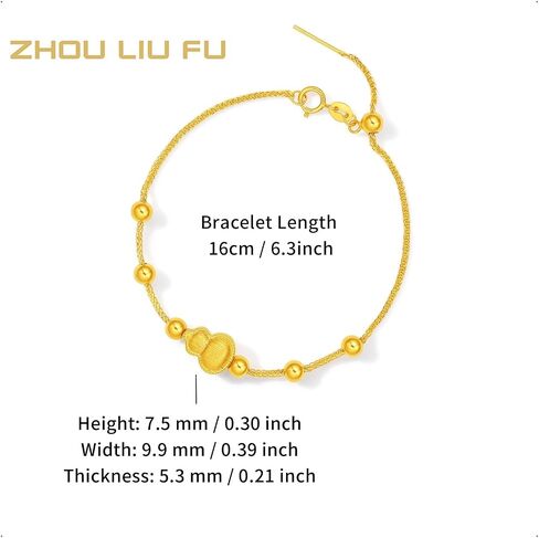 ZHOU LIU FU 24K سحر الذهب الحقيقي القرع الصغير (Wulu) حبة سحر محظوظ فنغ شوي مجوهرات لسوار قلادة DIY سحر قلادة للنساء الرجال الثروة تاليسمان in Kuwait