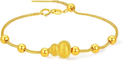 ZHOU LIU FU 24K سحر الذهب الحقيقي القرع الصغير (Wulu) حبة سحر محظوظ فنغ شوي مجوهرات لسوار قلادة DIY سحر قلادة للنساء الرجال الثروة تاليسمان in Kuwait