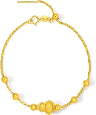ZHOU LIU FU 24K سحر الذهب الحقيقي القرع الصغير (Wulu) حبة سحر محظوظ فنغ شوي مجوهرات لسوار قلادة DIY سحر قلادة للنساء الرجال الثروة تاليسمان in Kuwait