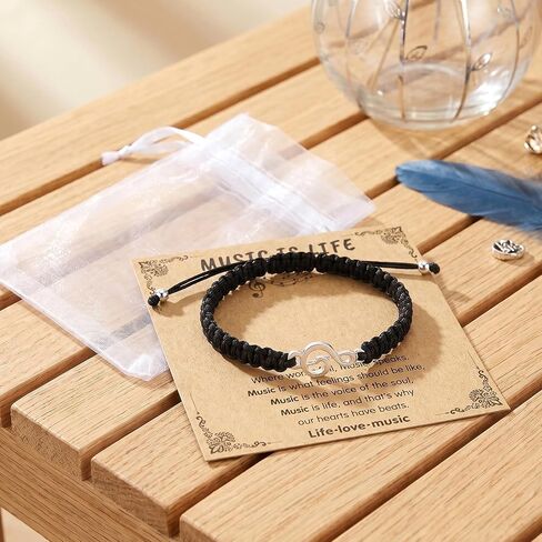 25 Sets Music Gifts for Men Women, Music Bracelet Musical Accessories Black and White Appreciation Gifts Bracelets for Musical Lovers Choir Student Teacher in Saudi Arabia