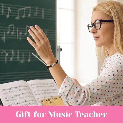 25 Sets Music Gifts for Men Women, Music Bracelet Musical Accessories Black and White Appreciation Gifts Bracelets for Musical Lovers Choir Student Teacher in Saudi Arabia