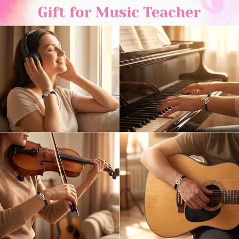 25 Sets Music Gifts for Men Women, Music Bracelet Musical Accessories Black and White Appreciation Gifts Bracelets for Musical Lovers Choir Student Teacher in Saudi Arabia
