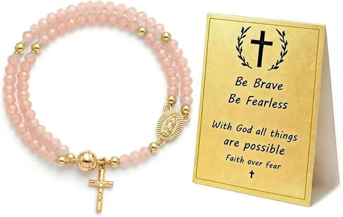 Rosary Bracelet for Women, Catholic Prayer Beads Bracelets with Cross Charm, Religious Jewelry Gift, Faith Bracelet for Daily Prayer in Kuwait