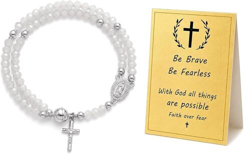 Rosary Bracelet for Women, Catholic Prayer Beads Bracelets with Cross Charm, Religious Jewelry Gift, Faith Bracelet for Daily Prayer in Kuwait