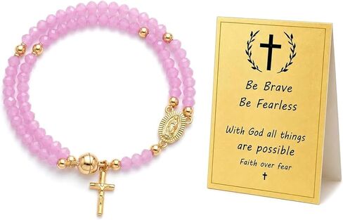 Rosary Bracelet for Women, Catholic Prayer Beads Bracelets with Cross Charm, Religious Jewelry Gift, Faith Bracelet for Daily Prayer in Kuwait