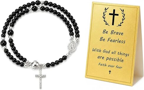 Rosary Bracelet for Women, Catholic Prayer Beads Bracelets with Cross Charm, Religious Jewelry Gift, Faith Bracelet for Daily Prayer in Kuwait