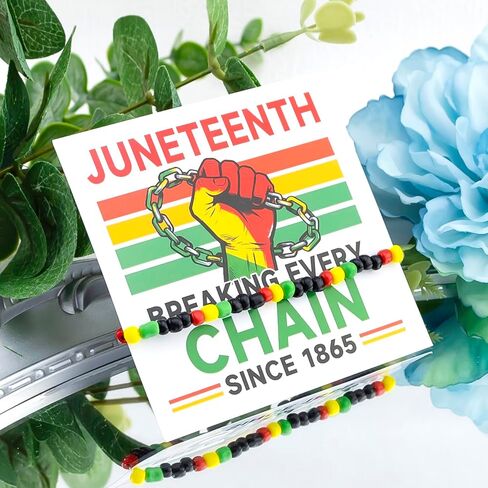 Ikacvb Juneteenth Decorations Bead Bracelet Bulk African American Juneteenth Party Favors Gifts For Women Men Supplies Freedom Day Charms in Kuwait
