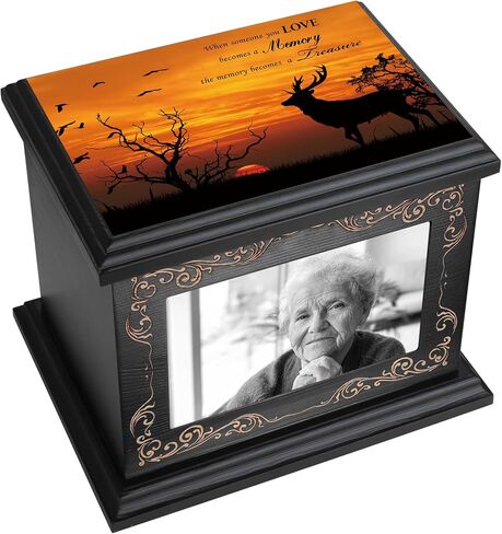 Cremation Urns for Human Ashes Adult Male or Female, Funeral Memorial Urns for Ashes with Photo Frame, Wooden Urns Box and Casket for Men Women, Burial Urn for Adults Up to 200 IBS in Saudi Arabia
