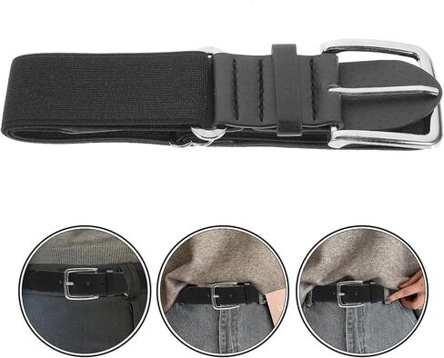 VALICLUD Baseball Belt Elastic Adjustable Softball Waistband for Men and Youth, Black Stretch Synthetic Leather Sports Belt for Outdoor and Team Sports in Kuwait