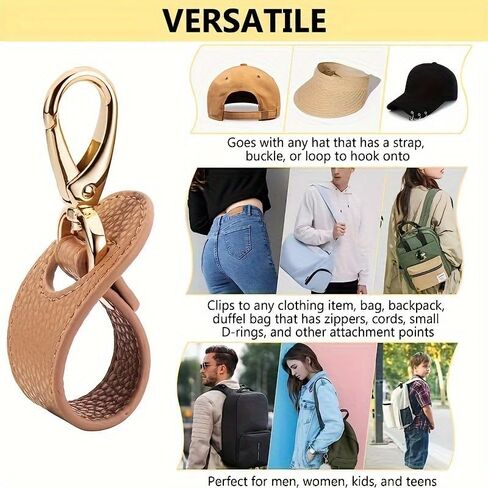2pcs Hat Clip for Travel,Space-saving Hat Holder Accessories for Backpack/Sling Bag/Beach Bag, Hands-free Hiking, Beach, Cruise Travel Essentials for Women/Men in Kuwait