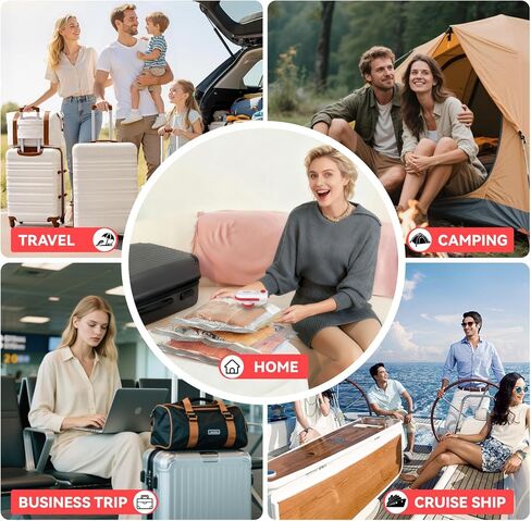 Travel Vacuum Bags with USB & TYPE C Pump,9 Pack Carry-On Size Vacuum Storage Bags for Luggage and Suitcase,Vacuum Luggage Bags,Space Saver for Clothes and Clothing Travel(Red) in Kuwait
