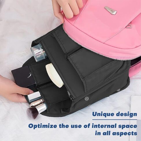 Backpack Organizer - Waterproof Oxford Bag, Multi-Pocket, Travel Organizer Liner for Backpacks, Black (10.6" x 7.7") in Saudi Arabia