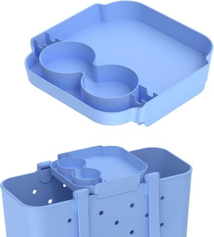 Topper Tray for Bogg Bag X Large & Simple Modern Large XL Getaway Bag, Dual Cup Holder Beach Tote Organizer, Waterproof Table Top Accessory for Drinks, Snacks & Essentials in Saudi Arabia
