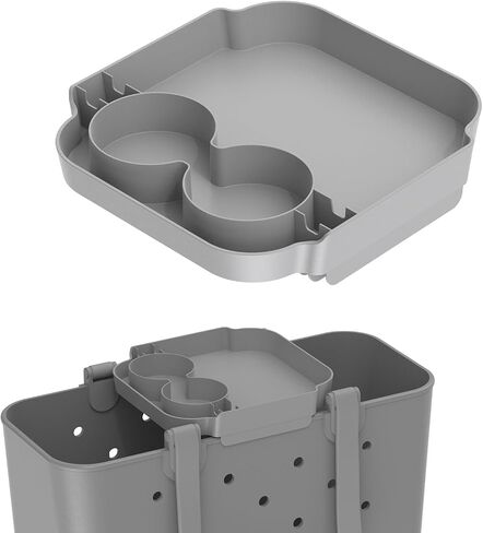 Topper Tray for Bogg Bag X Large & Simple Modern Large XL Getaway Bag, Dual Cup Holder Beach Tote Organizer, Waterproof Table Top Accessory for Drinks, Snacks & Essentials in Saudi Arabia