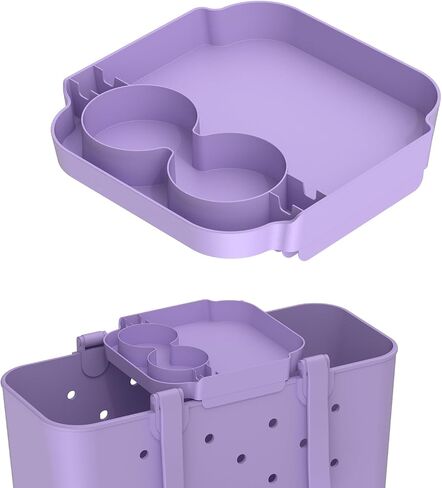 Topper Tray for Bogg Bag X Large & Simple Modern Large XL Getaway Bag, Dual Cup Holder Beach Tote Organizer, Waterproof Table Top Accessory for Drinks, Snacks & Essentials in Saudi Arabia