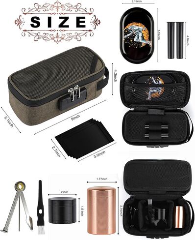 Large Smell Proof Bag Large with Combination Lock - Waterproof Travel Storage Pouch, Medicine Money Organizer Case with 7 Accessories & Gift Box for Men Women in Kuwait