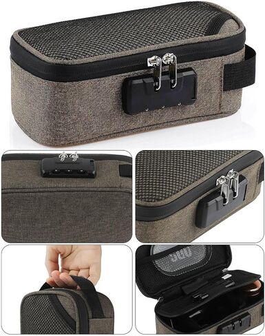 Large Smell Proof Bag Large with Combination Lock - Waterproof Travel Storage Pouch, Medicine Money Organizer Case with 7 Accessories & Gift Box for Men Women in Kuwait