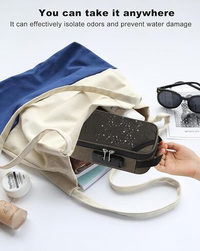 Large Smell Proof Bag Large with Combination Lock - Waterproof Travel Storage Pouch, Medicine Money Organizer Case with 7 Accessories & Gift Box for Men Women in Kuwait