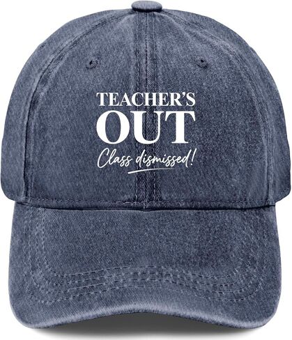 Teacher's Out Class Dismissed Hat for Womens Fashion Washed Distressed Baseball in Kuwait