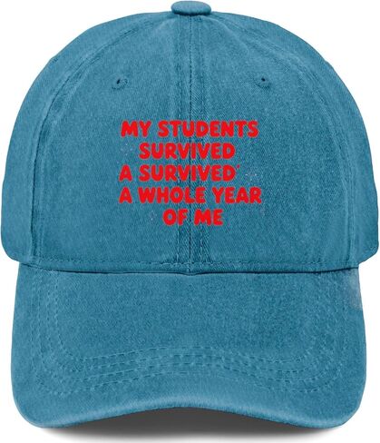My Students Survived A Whole Year of Me of School Hat for Mens Aesthetic Washed in Kuwait