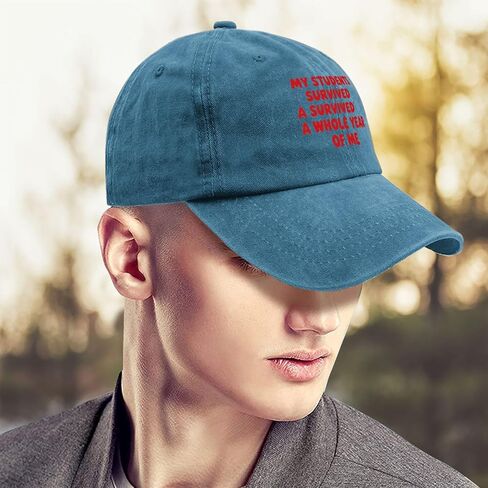 My Students Survived A Whole Year of Me of School Hat for Mens Aesthetic Washed in Kuwait
