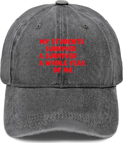 My Students Survived A Whole Year of Me of School Hat for Mens Aesthetic Washed in Kuwait