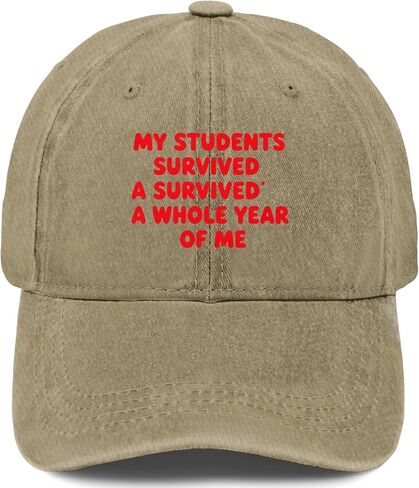 My Students Survived A Whole Year of Me of School Hat for Mens Aesthetic Washed in Kuwait