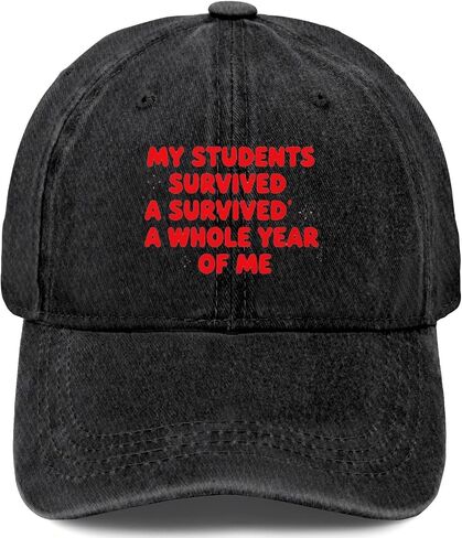 My Students Survived A Whole Year of Me of School Hat for Mens Aesthetic Washed in Kuwait