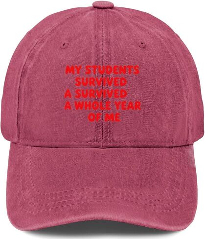My Students Survived A Whole Year of Me of School Hat for Mens Aesthetic Washed in Kuwait
