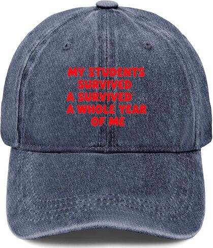 My Students Survived A Whole Year of Me of School Hat for Mens Aesthetic Washed in Kuwait
