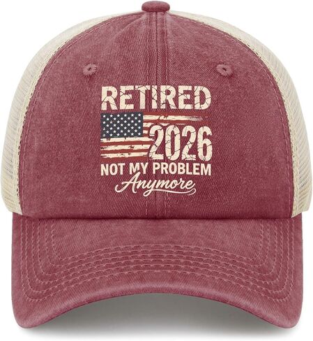 Retired 2026 Not My Problems Anymore Hats for Men Aesthetic Washed Distressed in Kuwait