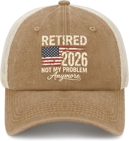 Retired 2026 Not My Problems Anymore Hats for Men Aesthetic Washed Distressed in Kuwait