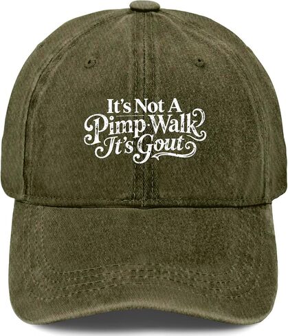 It's Not A Walk It's Gout Funny Old Man Medical Hat for Mens Soft Washed in Kuwait