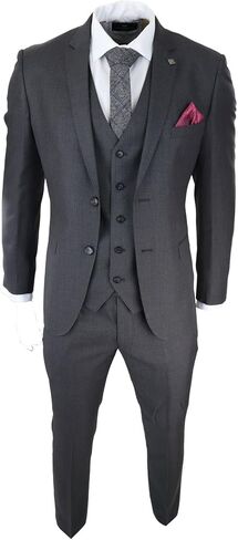 Dark Grey Charcoal 3-Piece Suit for Men by Paul Andrew in Saudi Arabia
