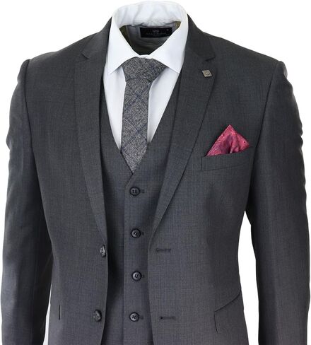 Dark Grey Charcoal 3-Piece Suit for Men by Paul Andrew in Saudi Arabia