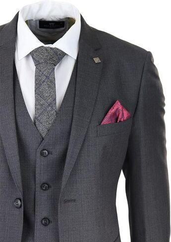 Dark Grey Charcoal 3-Piece Suit for Men by Paul Andrew in Saudi Arabia