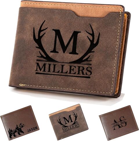 Personalized Photo Wallet for Dad, Custom Engraved Gift | Add 1–6 Names & Photo • Personalized Engraved Wallet • Father’s Day Gift from Wife, Kids, Son or Daughter in Kuwait