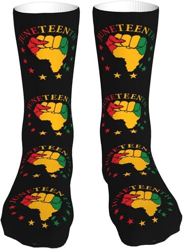 Juneteenth Freedom Day June 19 1865 Sunflower Sock Womens Short Stockings Casual Sport Crew Socks 16 inch in Saudi Arabia