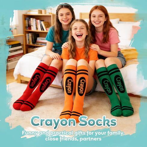 4/8 Pairs Women's Knee High Socks, Colorful Double Stripe Soft Cotton Stockings in Kuwait