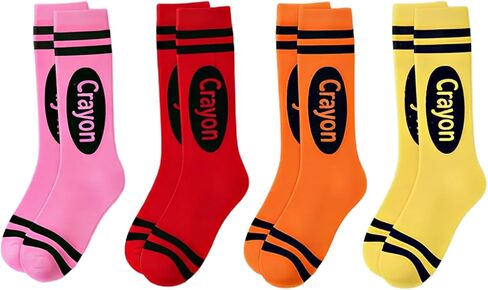 4/8 Pairs Women's Knee High Socks, Colorful Double Stripe Soft Cotton Stockings in Kuwait